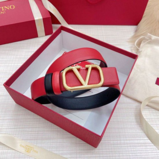 Replica Valentino VLogo Reversible Belt 30mm Black and Red Calfskin Replica Valentino VLogo Reversible Belt 30mm Black and Red Calfskin