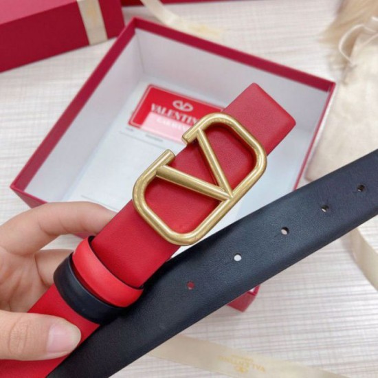 Replica Valentino VLogo Reversible Belt 30mm Black and Red Calfskin Replica Valentino VLogo Reversible Belt 30mm Black and Red Calfskin