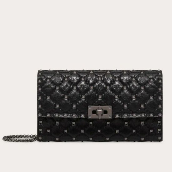 Replica Valentino Rockstud Spike Chain Clutch Crinkled Lambskin Replica Valentino Rockstud Spike Chain Clutch Crinkled Lambskin