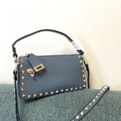 Replica Valentino Rockstud Small Crossbody Bag Blue Grained Calfskin