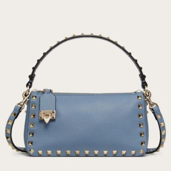 Replica Valentino Rockstud Small Crossbody Bag Blue Grained Calfskin Replica Valentino Rockstud Small Crossbody Bag Blue Grained Calfskin
