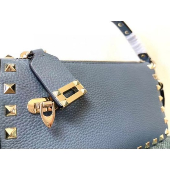 Replica Valentino Rockstud Small Crossbody Bag Blue Grained Calfskin Replica Valentino Rockstud Small Crossbody Bag Blue Grained Calfskin