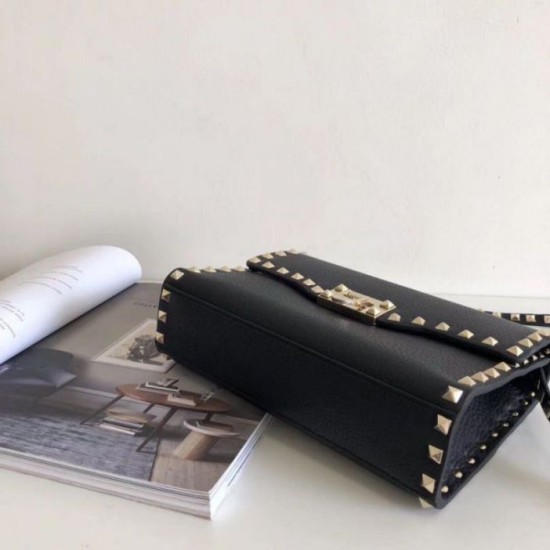 Fake Valentino Rockstud Small Crossbody Bag Black Grained Replica Replica Valentino Rockstud Small Crossbody Bag Black Grained