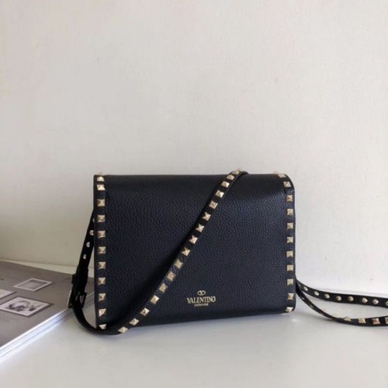 Fake Valentino Rockstud Small Crossbody Bag Black Grained Replica Replica Valentino Rockstud Small Crossbody Bag Black Grained