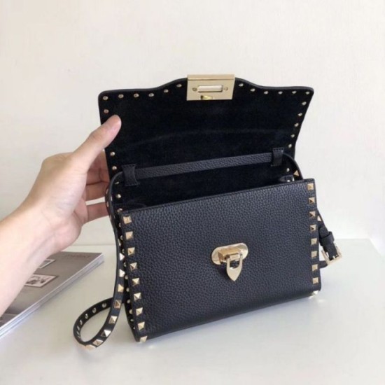 Fake Valentino Rockstud Small Crossbody Bag Black Grained Replica Replica Valentino Rockstud Small Crossbody Bag Black Grained