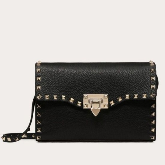 Fake Valentino Rockstud Small Crossbody Bag Black Grained Replica Replica Valentino Rockstud Small Crossbody Bag Black Grained