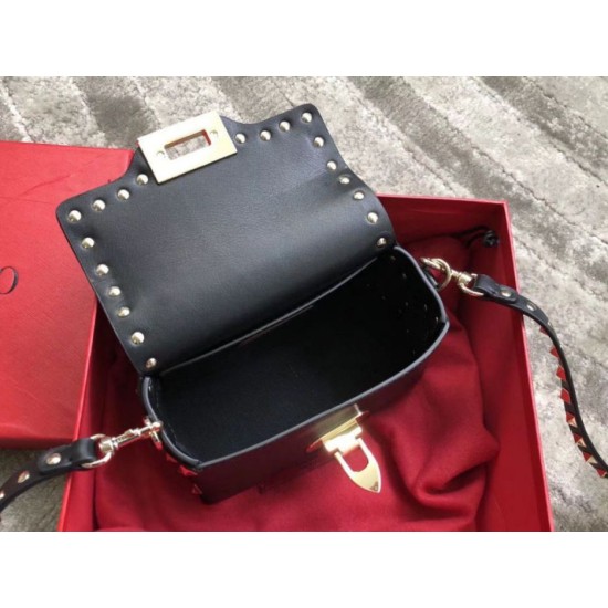 Replica Valentino Mini Rockstud Crossbody Bag Black Calfskin Replica Valentino Mini Rockstud Crossbody Bag Black Calfskin