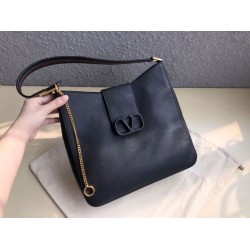 Replica Valentino Vsling Hobo Bag Black Grainy Calfskin Replica Valentino Vsling Hobo Bag Black Grainy Calfskin