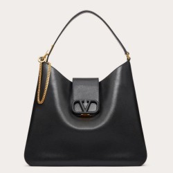 Replica Valentino Vsling Hobo Bag Black Grainy Calfskin