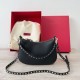 Replica Valentino Rockstud Small Hobo Bag Black Grainy Calfskin Fake Valentino Rockstud Small Hobo Bag Black Grainy Calfskin Replica