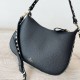 Replica Valentino Rockstud Small Hobo Bag Black Grainy Calfskin Fake Valentino Rockstud Small Hobo Bag Black Grainy Calfskin Replica
