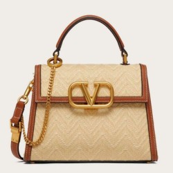 Replica Valentino Small Vsling Handbag Chevron Raffia