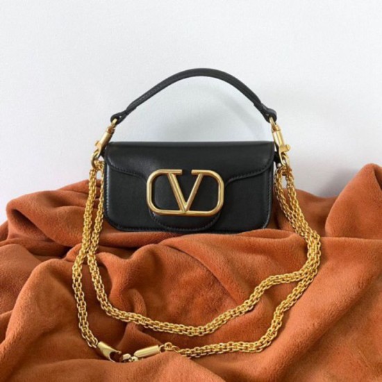 Replica Valentino Loco Small Shoulder Bag Black Calfskin Fake Valentino Loco Small Shoulder Bag Black Calfskin Replica