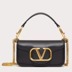 Fake Valentino Loco Small Shoulder Bag Black Calfskin Replica