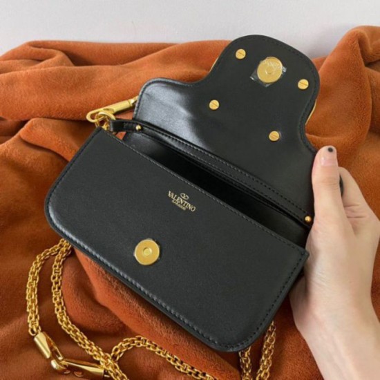 Replica Valentino Loco Small Shoulder Bag Black Calfskin Fake Valentino Loco Small Shoulder Bag Black Calfskin Replica
