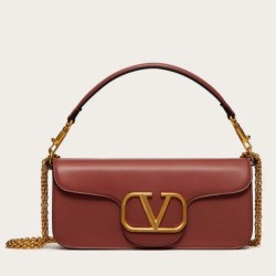 Replica Valentino Loco Large Shoulder Bag Brown Calfskin