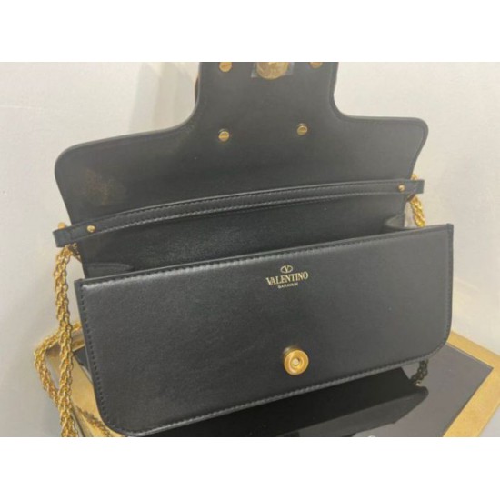Replica Valentino Loco Large Shoulder Bag Black Calfskin Fake Valentino Loco Large Shoulder Bag Black Calfskin Replica