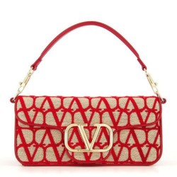 Replica Valentino Large Loco Shoulder Bag Red Toile Iconographe