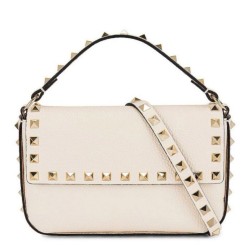 Replica Valentino Rockstud Pouch Bag White Grained 