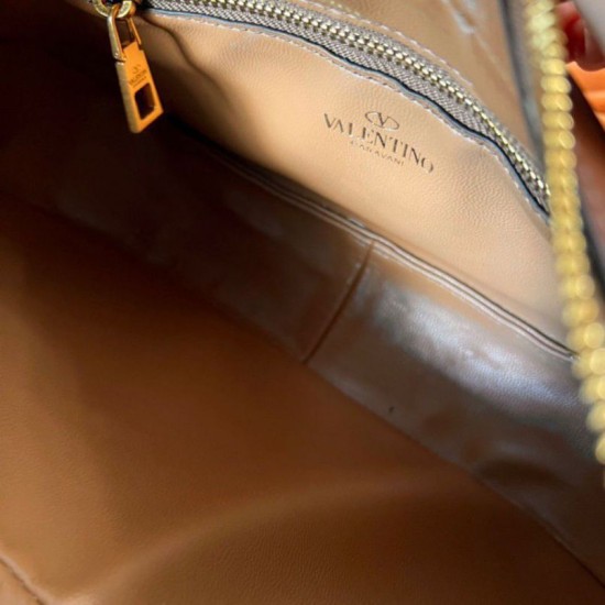 Replica Valentino Stud Sign Hobo Bag Dark Brown Calfskin Replica Valentino Stud Sign Hobo Bag Dark Brown Calfskin