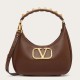 Replica Valentino Stud Sign Hobo Bag Dark Brown Calfskin Replica Valentino Stud Sign Hobo Bag Dark Brown Calfskin