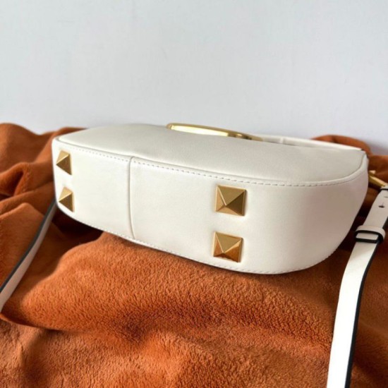 Replica Valentino Stud Sign Hobo Bag White Calfskin Replica Valentino Stud Sign Hobo Bag White Calfskin