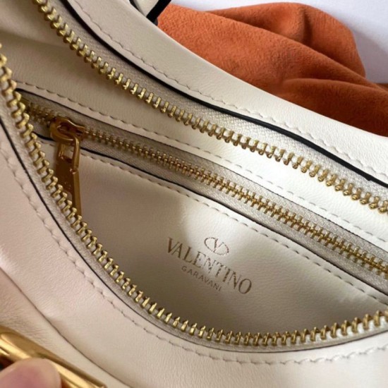 Replica Valentino Stud Sign Hobo Bag White Calfskin Replica Valentino Stud Sign Hobo Bag White Calfskin