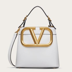 Replica Valentino Supervee Top Handle Bag White Calfskin