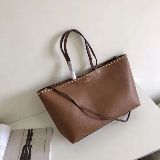 Replica Valentino Rockstud Large Shopping Bag Brown Replica Valentino Rockstud Large Shopping Bag Brown