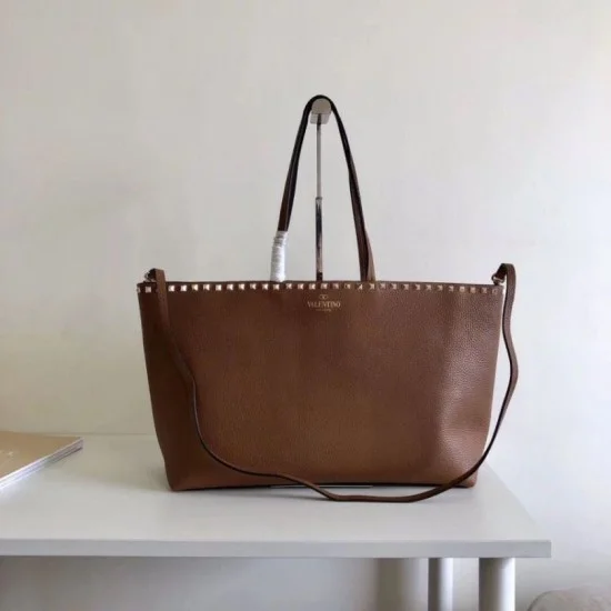 Replica Valentino Rockstud Large Shopping Bag Brown Replica Valentino Rockstud Large Shopping Bag Brown