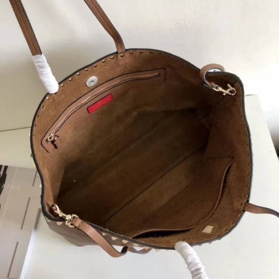 Replica Valentino Rockstud Large Shopping Bag Brown Replica Valentino Rockstud Large Shopping Bag Brown
