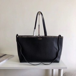 Fake Valentino Rockstud Large Shopping Bag Black  Replica