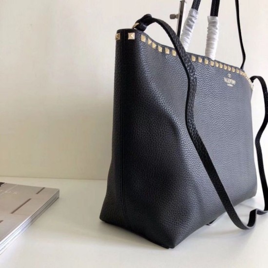 Replica Valentino Rockstud Large Shopping Bag Black Fake Valentino Rockstud Large Shopping Bag Black Replica