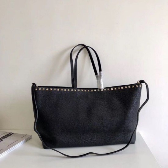 Replica Valentino Rockstud Large Shopping Bag Black Fake Valentino Rockstud Large Shopping Bag Black Replica