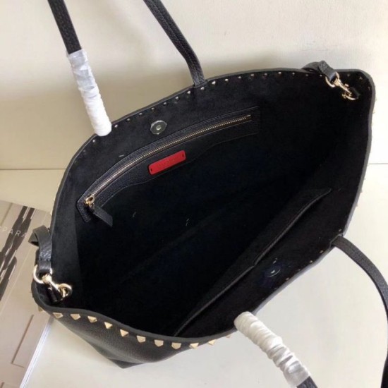 Replica Valentino Rockstud Large Shopping Bag Black Fake Valentino Rockstud Large Shopping Bag Black Replica