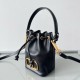 Fake Valentino VLogo Signature Mini Bucket Bag Black Calfskin Replica Replica Valentino VLogo Signature Mini Bucket Bag Black Calfskin