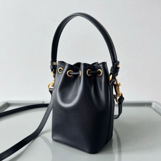 Fake Valentino VLogo Signature Mini Bucket Bag Black Calfskin Replica Replica Valentino VLogo Signature Mini Bucket Bag Black Calfskin