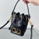 Fake Valentino VLogo Signature Mini Bucket Bag Black Calfskin Replica Replica Valentino VLogo Signature Mini Bucket Bag Black Calfskin