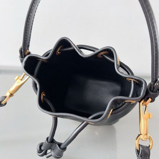 Fake Valentino VLogo Signature Mini Bucket Bag Black Calfskin Replica Replica Valentino VLogo Signature Mini Bucket Bag Black Calfskin