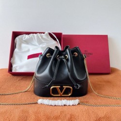 Replica Valentino VLogo Signature Mini Bucket Bag Black 