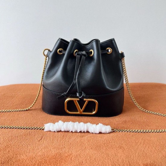 Fake Valentino VLogo Signature Mini Bucket Bag Black Replica Replica Valentino VLogo Signature Mini Bucket Bag Black