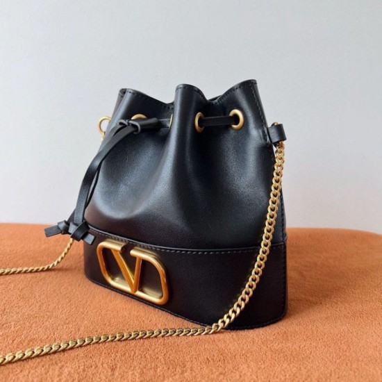 Fake Valentino VLogo Signature Mini Bucket Bag Black Replica Replica Valentino VLogo Signature Mini Bucket Bag Black
