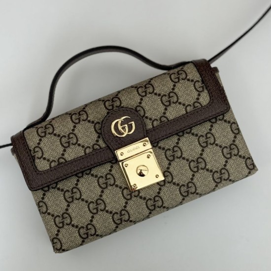 Replica Gucci 772314 Ophidia mini top handle bag GG Supreme Black