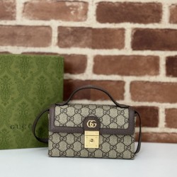 Replica Gucci 772314 Ophidia mini top handle bag GG Supreme Black