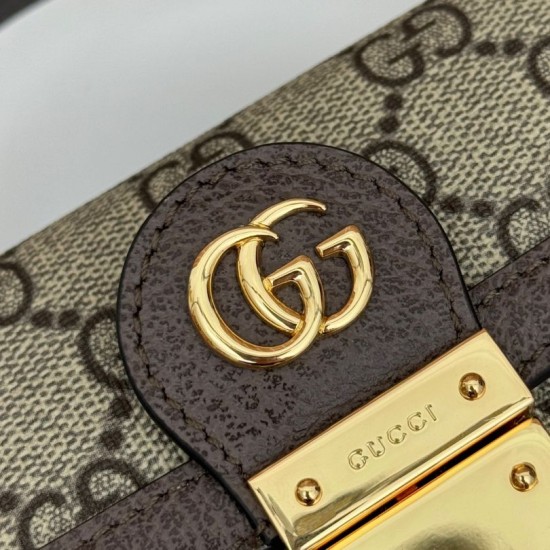Replica Gucci 772314 Ophidia mini top handle bag GG Supreme Black