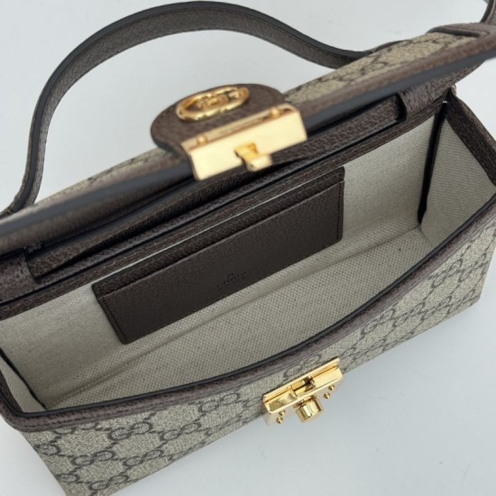 Replica Gucci 772314 Ophidia mini top handle bag GG Supreme Black