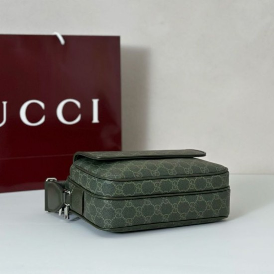Replica Gucci GG Monogram small crossbody bag 795479 green GG fabric