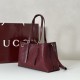 Replica Gucci 815214 GG Emblem medium tote bag Embossing Leather Red