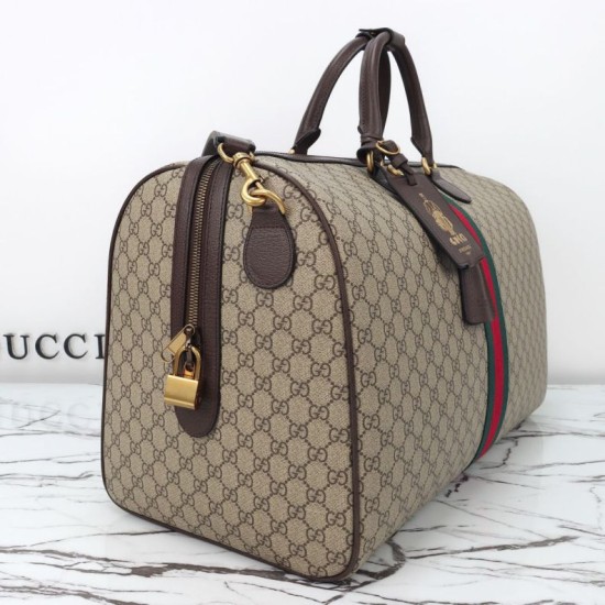 Replica Gucci Savoy large duffle bag GG Monogram coated Brown 834458