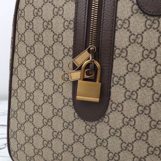 Replica Gucci Savoy large duffle bag GG Monogram coated Brown 834458